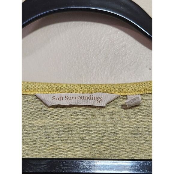 Soft Surroundings Long Sleeve Yellow Striped Top Womens Size Medium - Picture 2 of 5